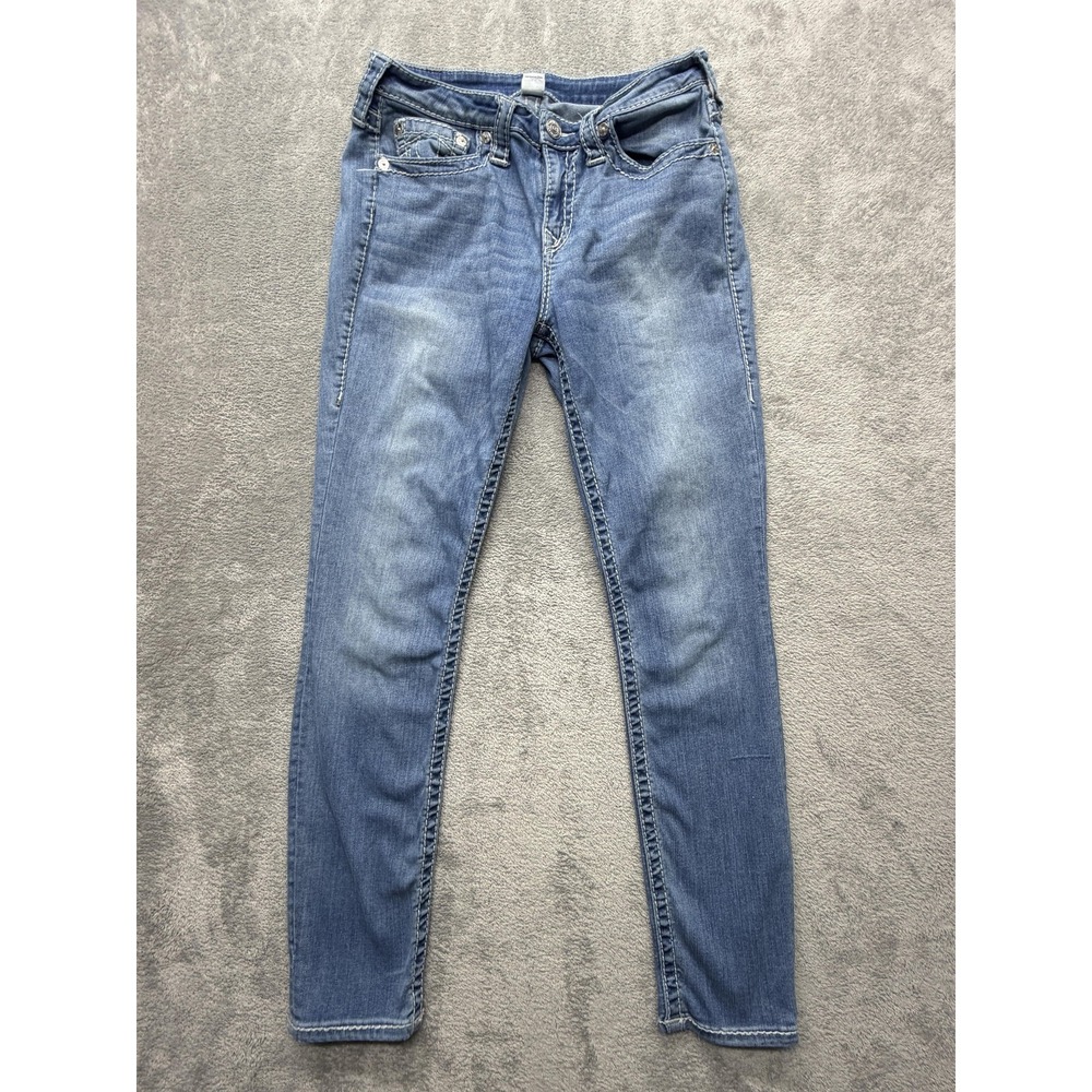 True‎ Religion Jeans Womens 30 Blue Curvy Skinny Light Wash Stretch Denim
